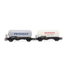 SNCF, 2-tlg. Set 2-achs. Gaskesselwagen, "Primagaz", Ep. III