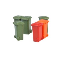 Container 100 l. -Olivgrün, Rot, Orange- (6 St.)